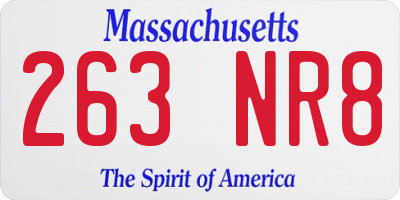 MA license plate 263NR8