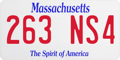 MA license plate 263NS4