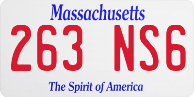 MA license plate 263NS6