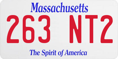 MA license plate 263NT2