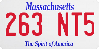 MA license plate 263NT5