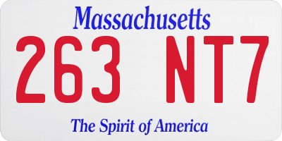 MA license plate 263NT7