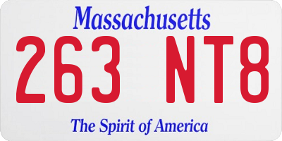 MA license plate 263NT8