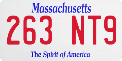 MA license plate 263NT9