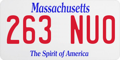 MA license plate 263NU0
