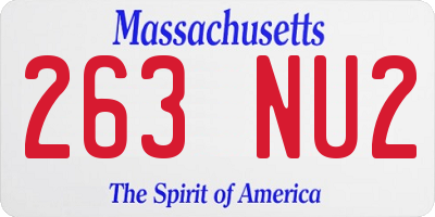 MA license plate 263NU2