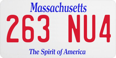 MA license plate 263NU4
