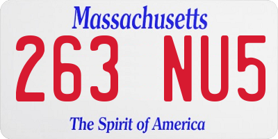MA license plate 263NU5