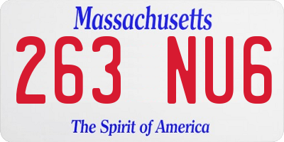 MA license plate 263NU6