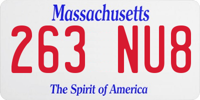 MA license plate 263NU8