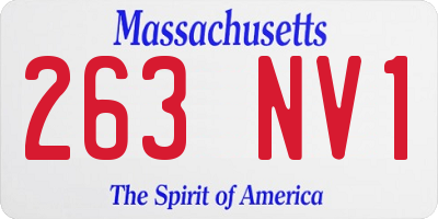 MA license plate 263NV1