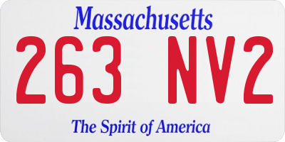 MA license plate 263NV2