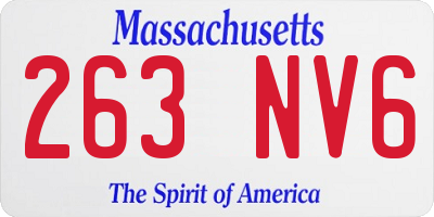 MA license plate 263NV6