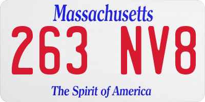 MA license plate 263NV8