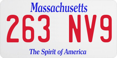 MA license plate 263NV9
