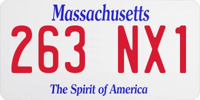 MA license plate 263NX1
