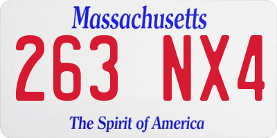 MA license plate 263NX4