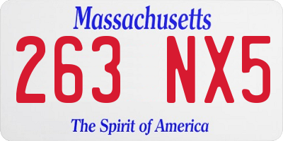 MA license plate 263NX5