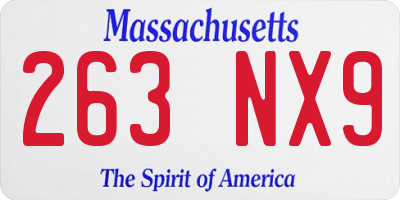 MA license plate 263NX9