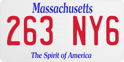 MA license plate 263NY6