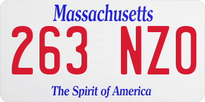MA license plate 263NZ0