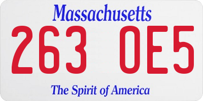MA license plate 263OE5