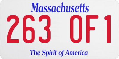 MA license plate 263OF1