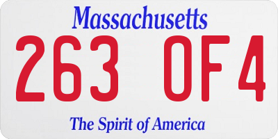 MA license plate 263OF4