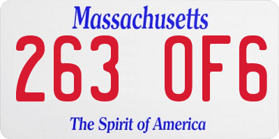 MA license plate 263OF6