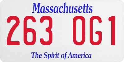 MA license plate 263OG1
