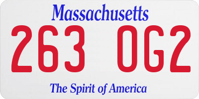 MA license plate 263OG2