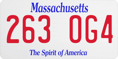 MA license plate 263OG4