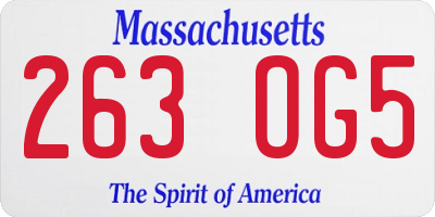 MA license plate 263OG5