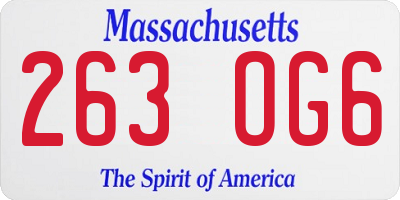 MA license plate 263OG6