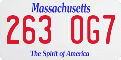 MA license plate 263OG7