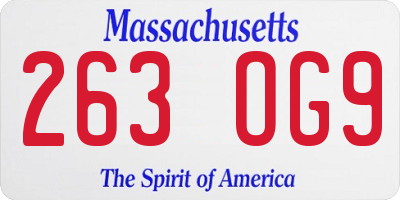 MA license plate 263OG9