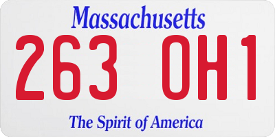 MA license plate 263OH1