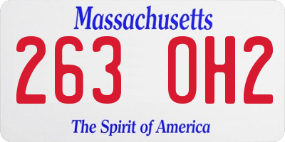 MA license plate 263OH2