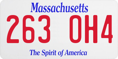 MA license plate 263OH4