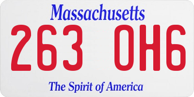MA license plate 263OH6