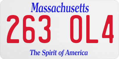 MA license plate 263OL4