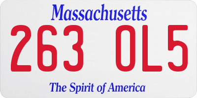 MA license plate 263OL5