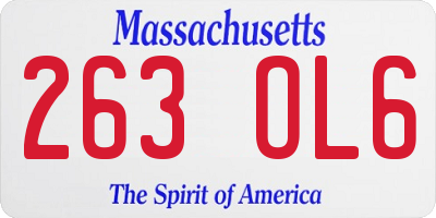 MA license plate 263OL6