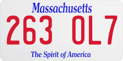 MA license plate 263OL7
