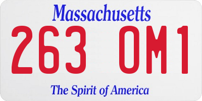 MA license plate 263OM1