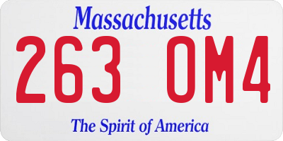 MA license plate 263OM4