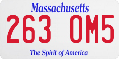 MA license plate 263OM5