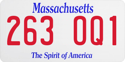 MA license plate 263OQ1
