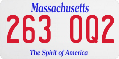 MA license plate 263OQ2