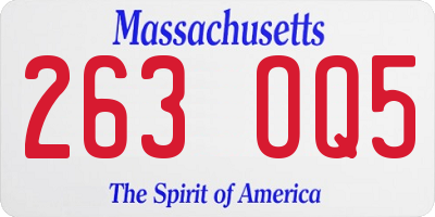 MA license plate 263OQ5
